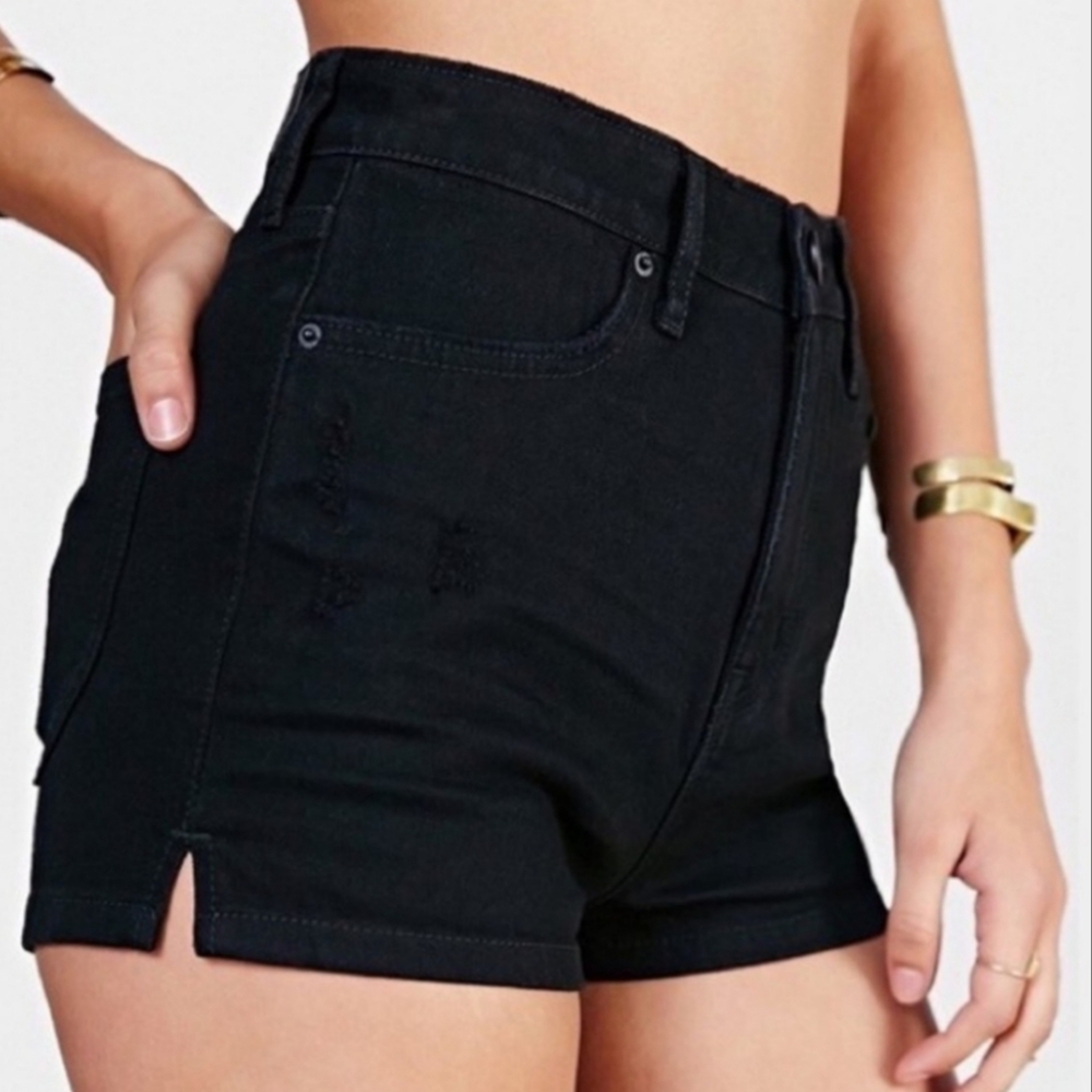 BDG Urban Outfitters Pin-Up High-Rise Black Jean Shorts Size 32